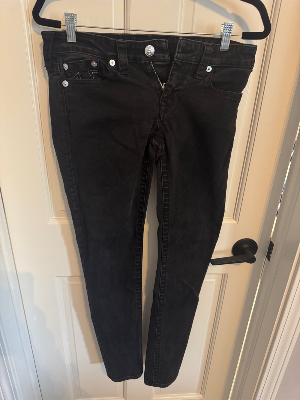 True Religion Black Jeans with Red Logo Tag